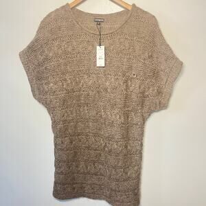 Express Sweater NWT Mohair Blend Bronze Metallic Brown Pullover Cable Knit M $59